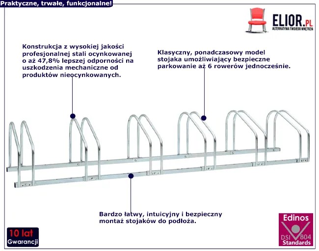 Stojak ze stali na 6 rowerów - Sirin 6X