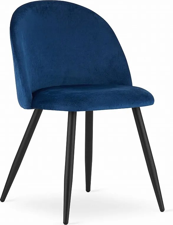 Krzesło Valora BELLO w kolorze granatowym, aksamitne, nogi w kolorze czarnym
