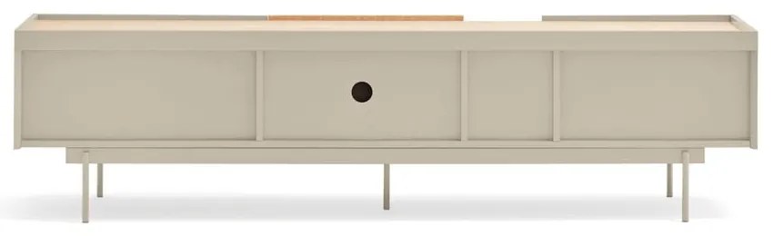 Beżowo-naturalna szafka pod TV w dekorze dębu 180x45 cm Otto – Teulat
