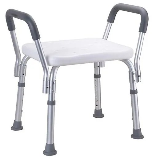 Stołek 55,5 x 56 cm srebrny/biały