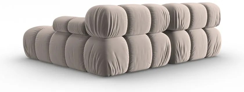 Jasnobrązowy aksamitny narożnik modułowy (prawostronny) Bellis – Micadoni