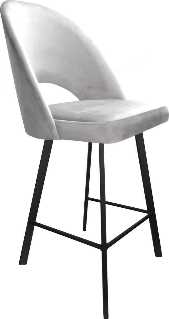 Hoker POLO krzesło barowe tkanina Welur podstawa metalowa hoker do kuchni : Kolor nogi - Czarna profil, Kolor tkaniny - VELVET - MG39, Typ siedziska - Siedzisko stałe