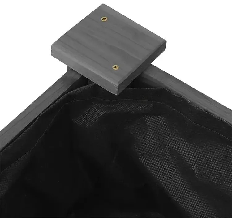 Szara prostokątna donica ogrodowa z drewna K2-N84