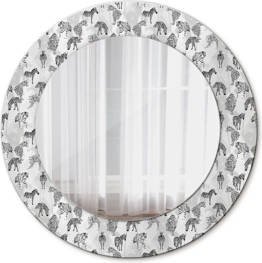 Lustro dekoracyjne okrągłe Tropikalny tygrys