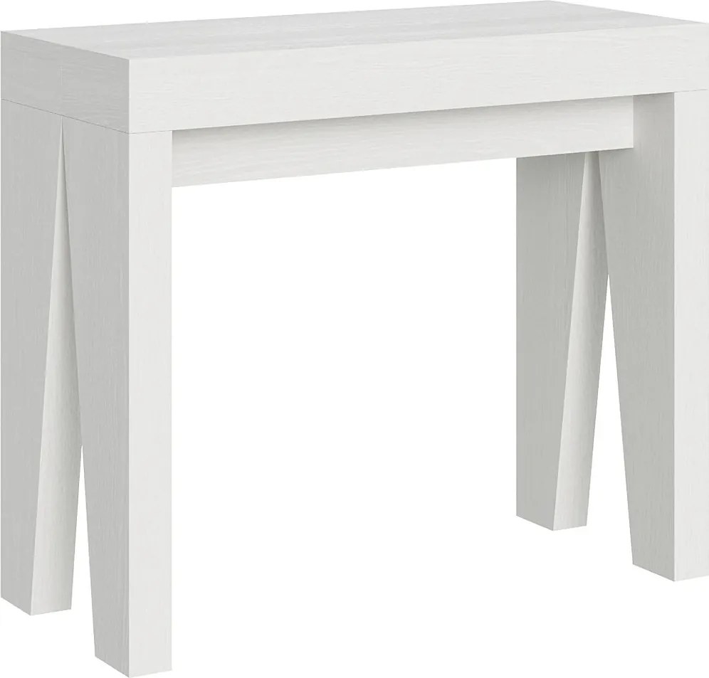 Konsola rozkładana 90x40/300 cm Naxy Frassino biała