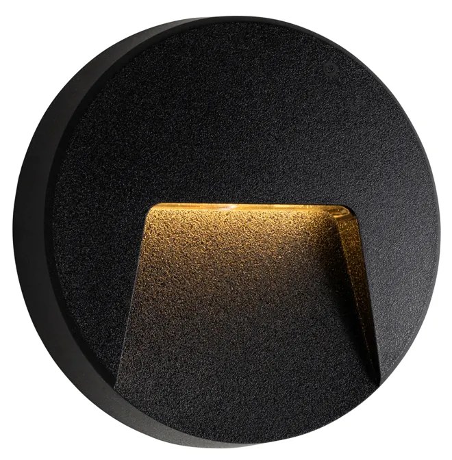 Zewnetrzna Lampa ścienna zewnętrzna czarna okrągła z LED IP65 - Gem Nowoczesny Oswietlenie zewnetrzne