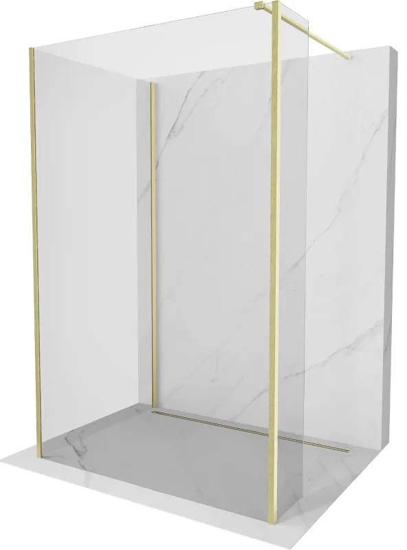 Mexen Kioto ścianka prysznicowa Walk-in 125 x 80 x 30 cm, transparent, złota szczotkowana - 800-125-080-221-55-00-030