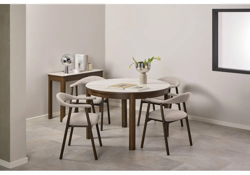 Okrągły rozkładany stół z ceramicznym blatem ø 120 cm Southampton – Actona