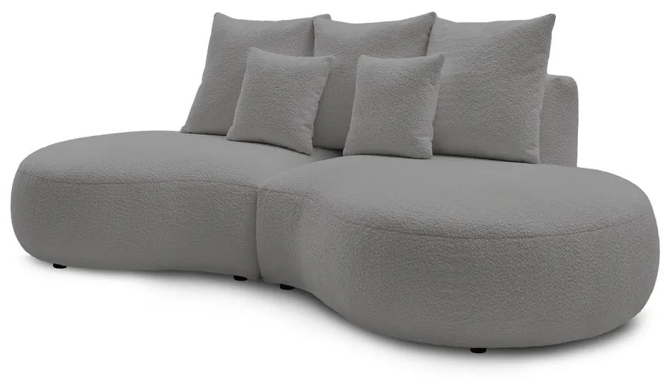 Jasnoszara sofa z materiału bouclé 260 cm Saint-Germain – Bobochic Paris