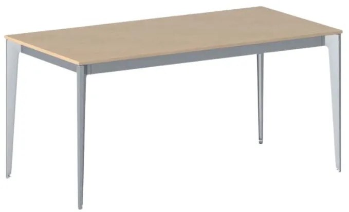 Stół konferencyjny do biura PRIMO ACTION, 160x80 cm, szaro-srebrna podstawa, buk