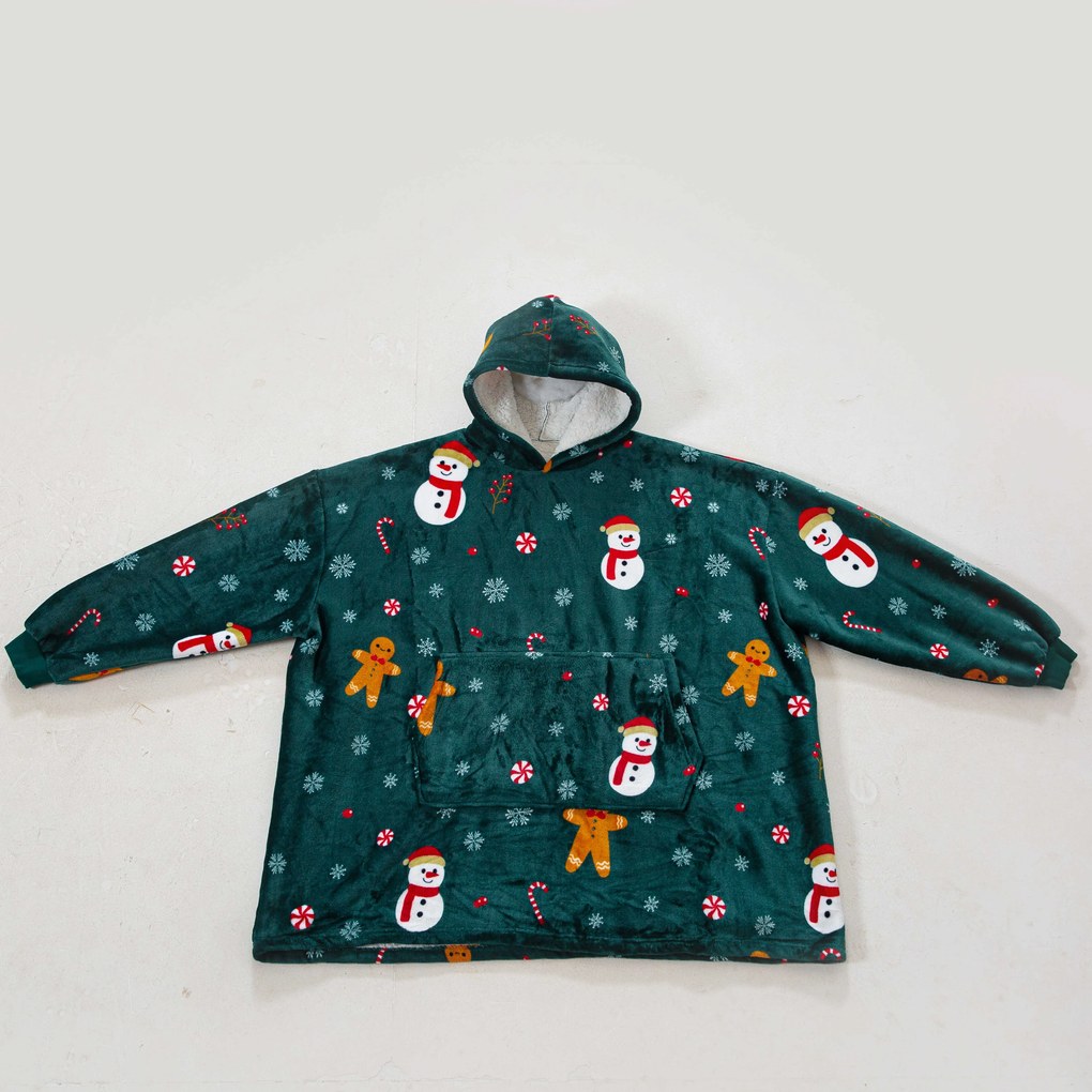Zestaw prezentowy na sofę SNOWMAN AND GINGERBREAD, zielony