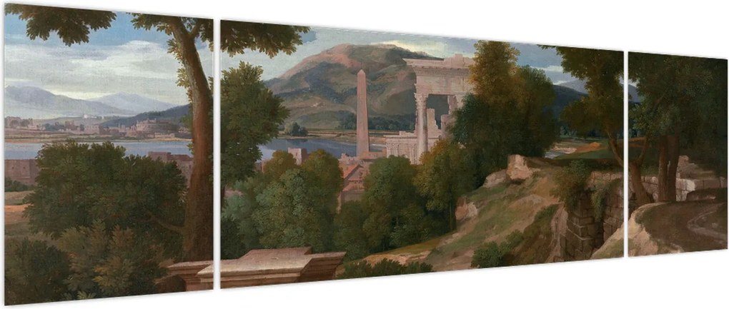 Obraz - Nicolas Poussin, Landscape with Saint John on Patmos, reprodukcje (170x50 cm)