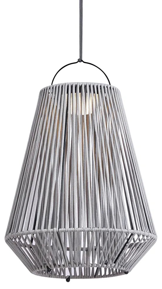 Zewnetrzna Lampa stołowa w stylu bohemy szara z LED, 3-stopniowa regulacja ściemniania IP54, ładowana solarnie - DucaBoho Oswietlenie zewnetrzne
