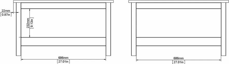 Kwadratowy stolik kawowy z półką Madrid czarny mat