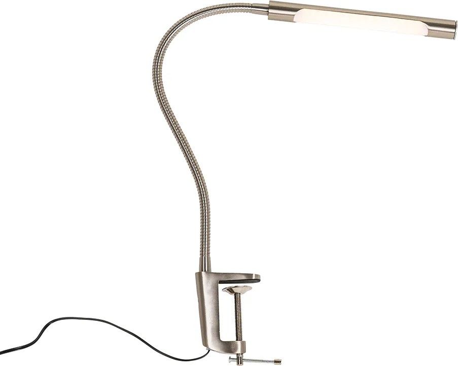 Lampa biurkowa klipsowa stalowa z wbudowanym LED z dotykowym ściemniaczem - Lionard