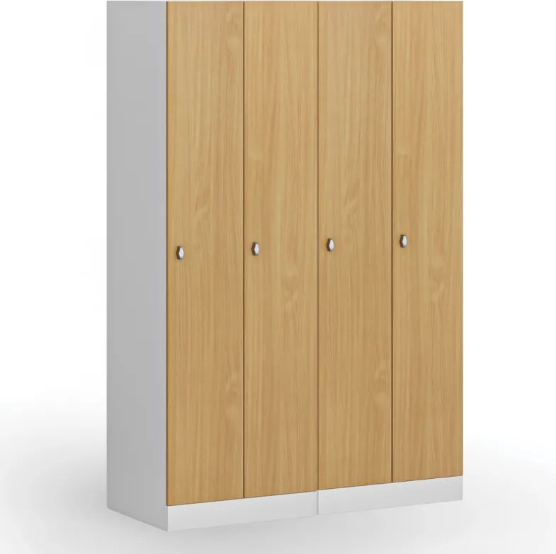 Szafka ubraniowa S1, 2-drzwiowa, 1850 x 600 x 500 mm, zamek obrotowy, drzwi laminowane, biała