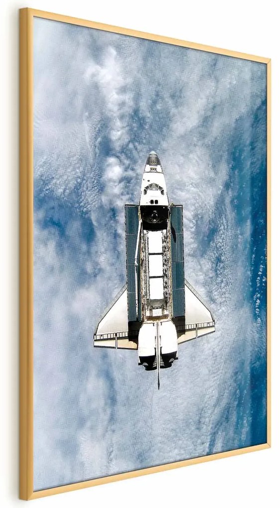 Plakat Wahadłowiec kosmiczny 40x60 cm z ramą złotą bez marginesu ARTGEIST B