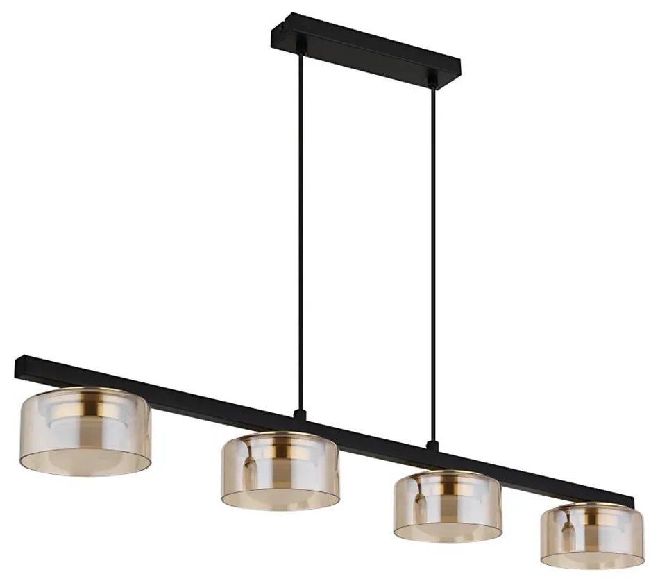 Globo 16055-4HG - LED Żyrandol na lince HIGGINS 4xGX53/6W/230V dymny/brązowy