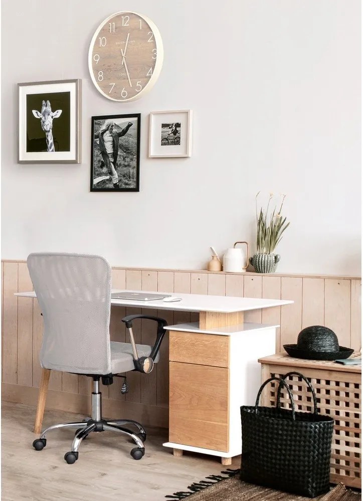 Jasnoszare tapicerowane krzesło biurowe Brisbane – Yes Everyday