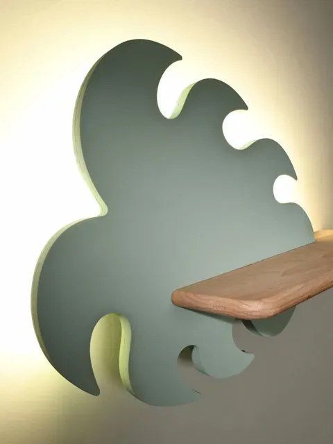 Drewniany w kształcie kinkiet dziecięcy liścia T6-A26