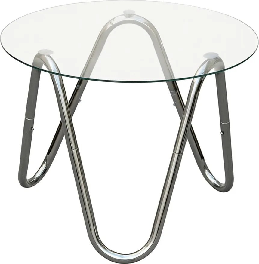 Okrągły stolik ze szklanym blatem ø 50 cm Ventana Round – Leitmotiv