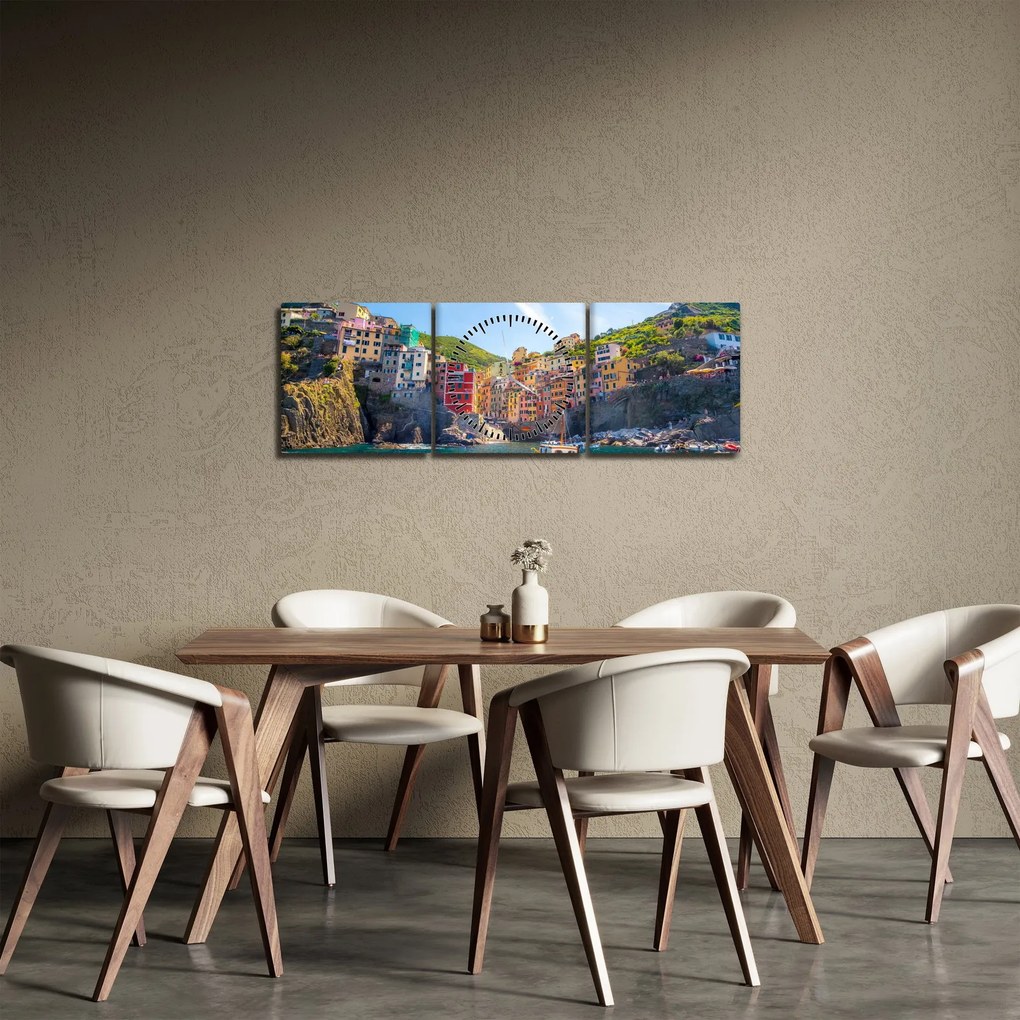 Obraz - Nad Morzem Śródziemnym (z zegarem) (90x30 cm)