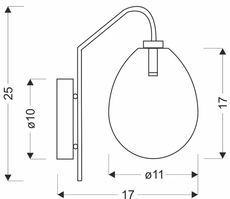 Nowoczesny kinkiet ze szklanym kloszem T1-M53