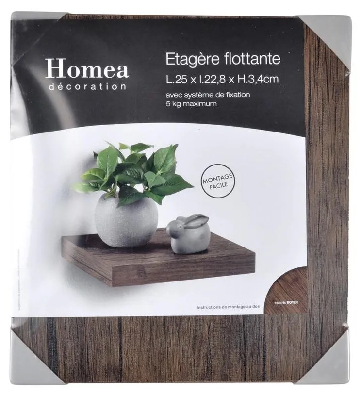 Półka wisząca na ścianę z MDF, dł. 25 cm