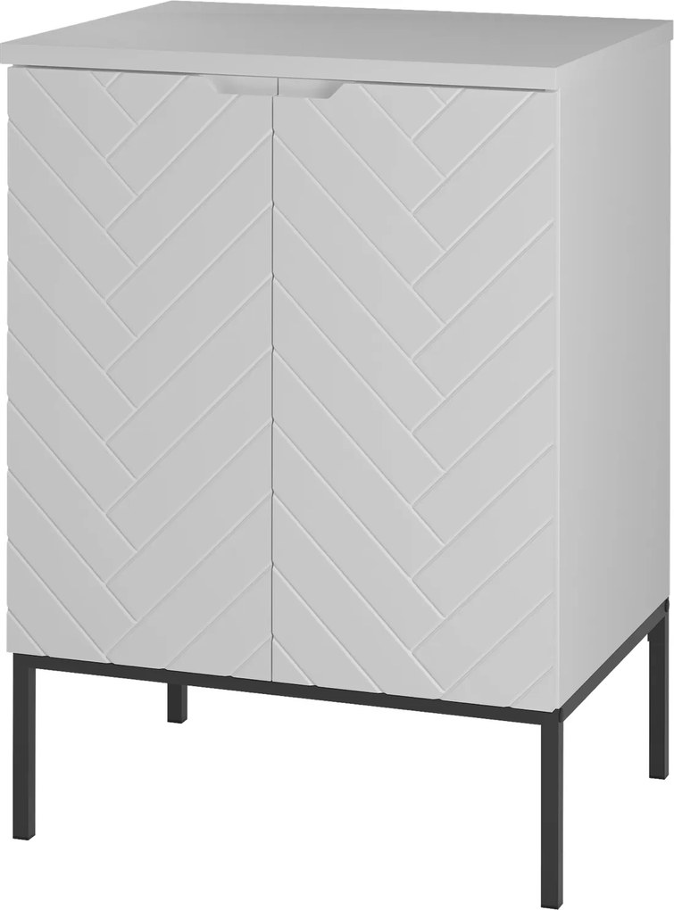 Szafka pod umywalkę nablatową Aspen 09, biały mat/czarny, 60 cm - zestaw 1