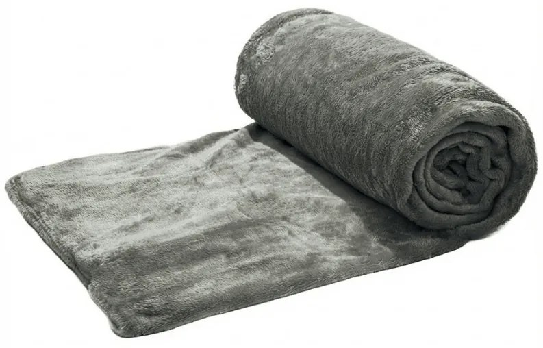 Koc z mikropluszu CALMI 150x200 cm szary