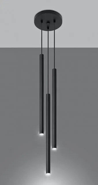 Czarna potrójna lampa wisząca zwisy - 10X EX521 D5-H55