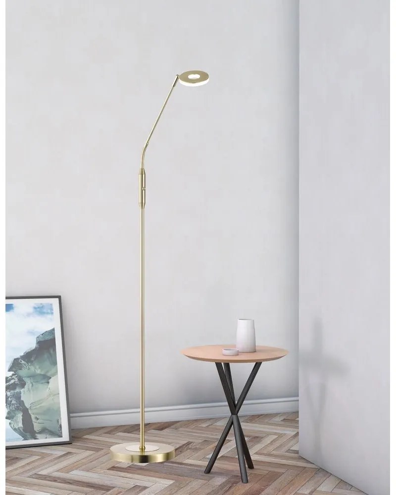 Lampa stojąca LED w kolorze złota ze ściemniaczem (wysokość 150 cm) Dent – Fischer & Honsel