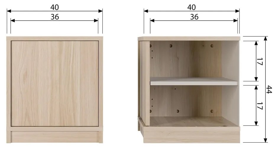 Szafka modułowa w dekorze dębu 40x44 cm Modulair – vtwonen