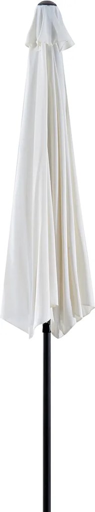 Outsunny Parasol Ogrodowy Półkolisty z Korbką Aluminiowy 293x150cm Kremowo Biały Czarny | Aosom PL