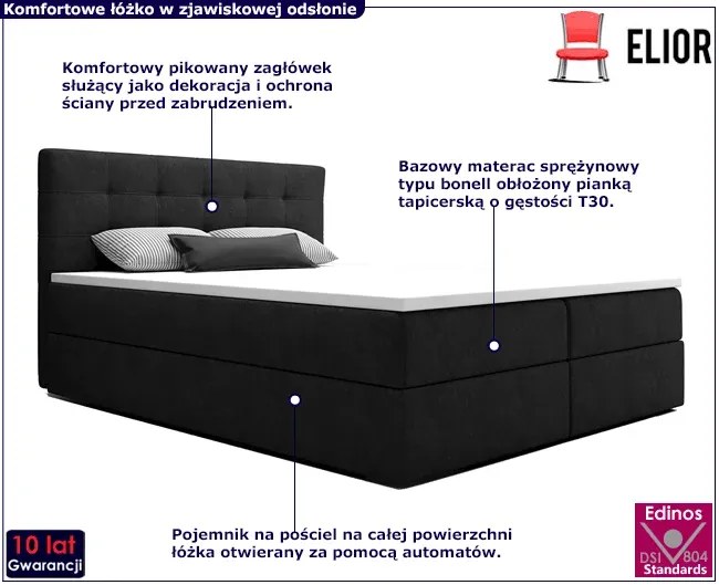Łóżko kontynentalne z materacem 160x200 D9-Z82