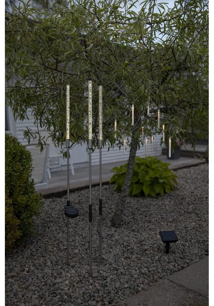 Zestaw 3 ogrodowych solarnych dekoracji świetlnych LED Star Trading Bubbly, wys. 83 cm