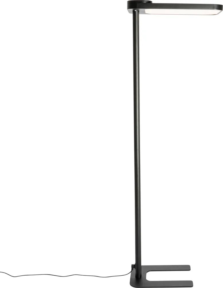 Lampa podłogowa światła dziennego czarna kwadratowa z LED i ściemniaczem - Guzo