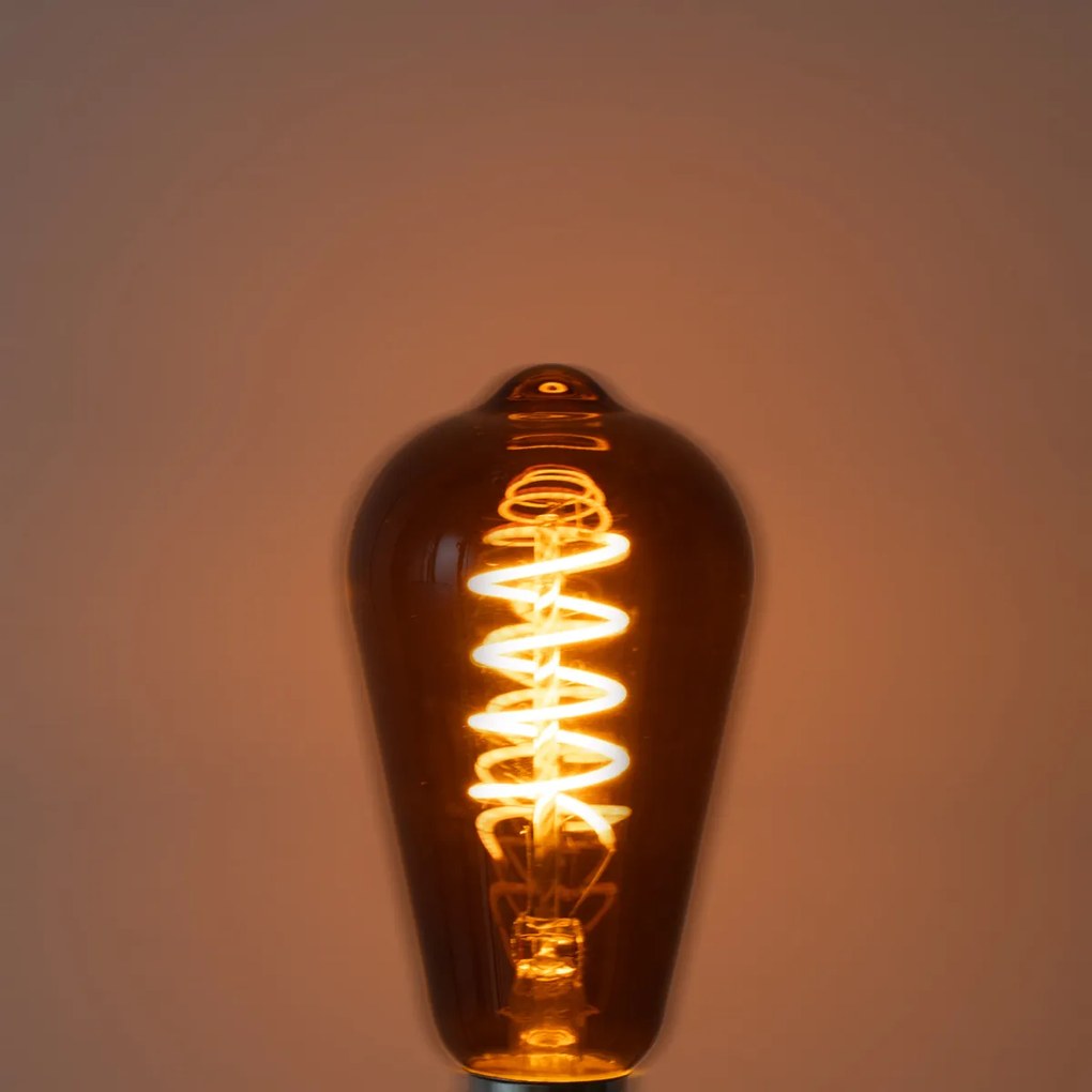 Zestaw 5 ściemnialnych żarówek LED E27 ST64 brązowe 4W 100 lm 1800K