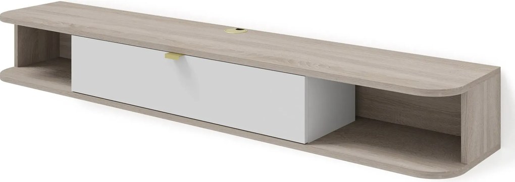 Wisząca szafka pod TV dąb sonoma + biały B4-C27