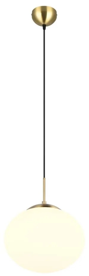 Lampa wisząca w biało-złotym kolorze ze szklanym kloszem ø 30 cm Fomento – Trio
