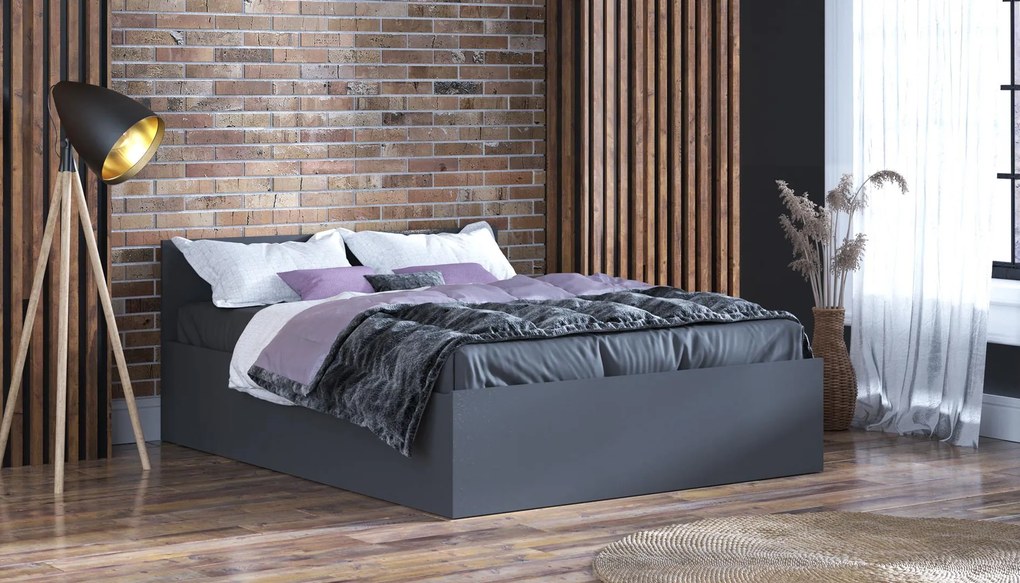 Łóżko 160x200cm z materacem i pojemnikiem na pościel PARTY 1 Wenge