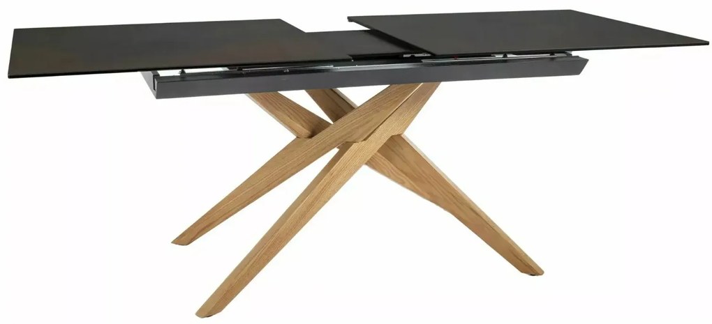 STÓŁ LORETO CERAMIC BRĄZ OSSIDO BRUNO / DĄB 180(230)X90 SIGNAL