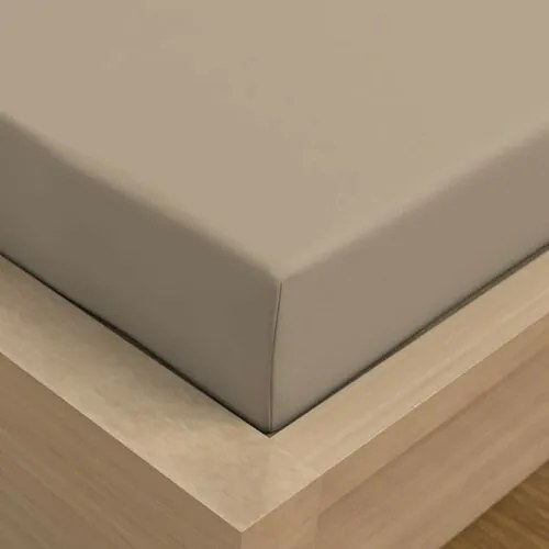 Kvalitex Prześcieradło satynowe z gumką beżowy, 140 x 200 cm