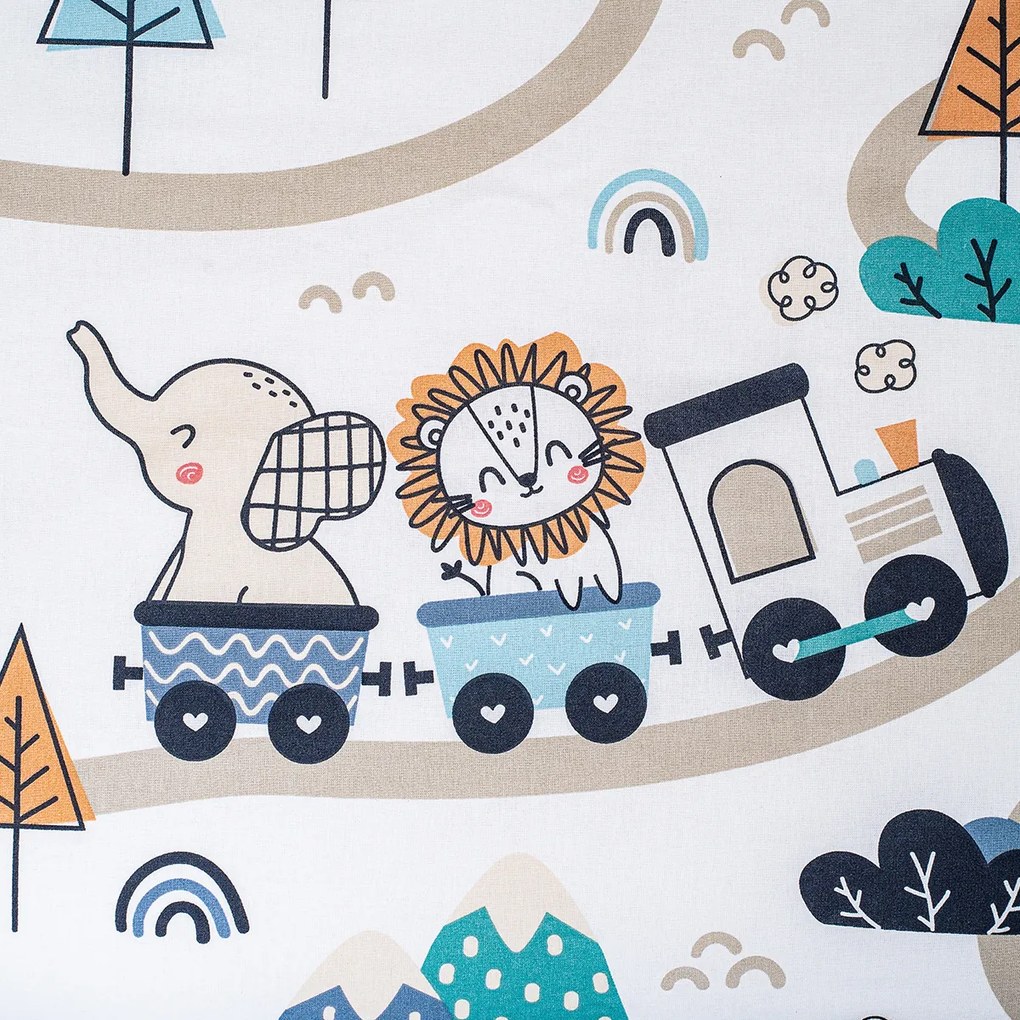 4Home Bawełniana pościel dziecięca Happy train, 140 x 200 cm, 70 x 90 cm, 140 x 200 cm, 70 x 90 cm