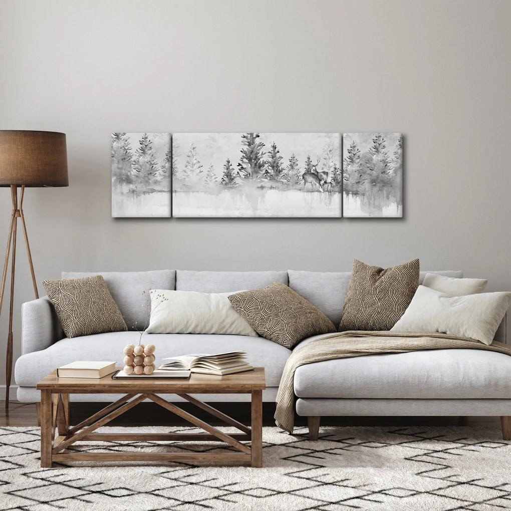Obraz - Jeleń nad jeziorem (170x50 cm)
