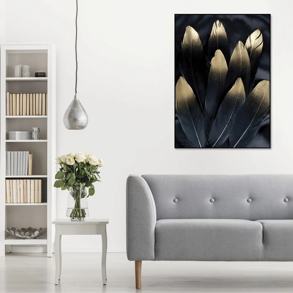 Obraz 50x70 cm Golden Feather – Malerifabrikken