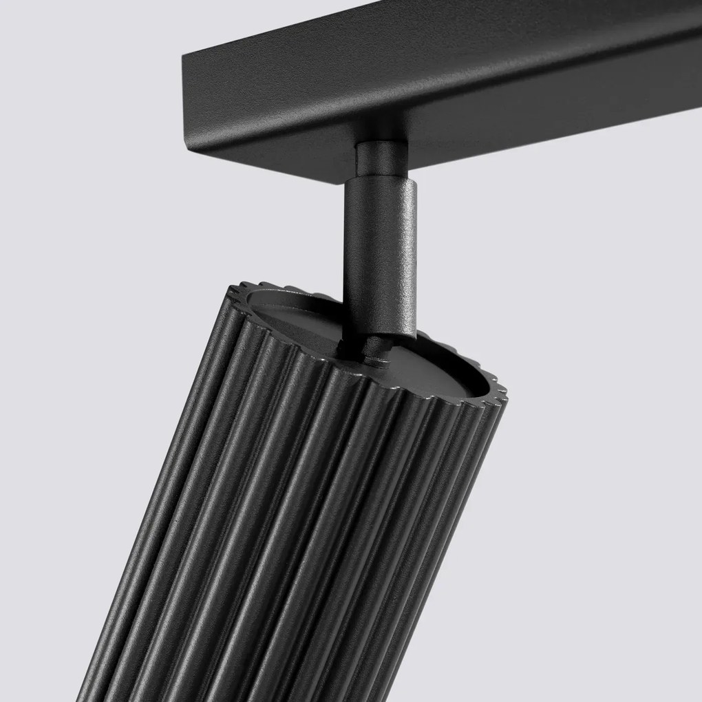 Listwa oświetleniowa 2-punktowa KARBON 2L czarna ryflowana SOLLUX  LIGHTING
