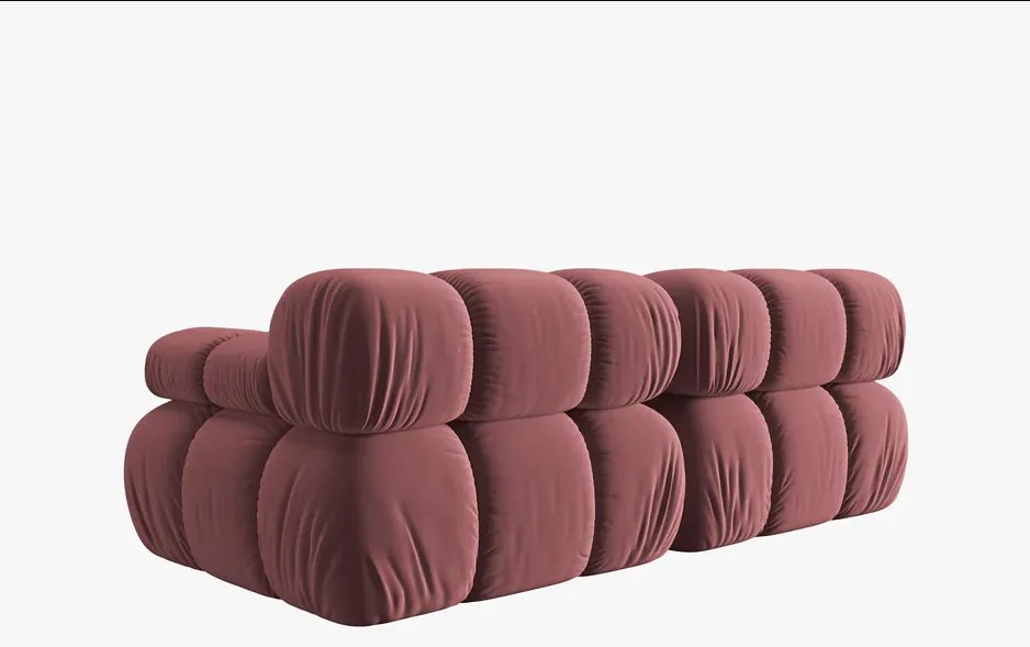 Sofa 2-osobowa modułowa róż velwet Bellis od Micadoni