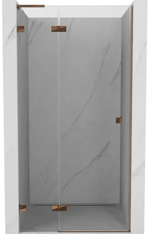 Mexen Lunar L drzwi prysznicowe uchylne lewe 105 cm, transparent, różowe złoto - 834L-105-000-60-00-L