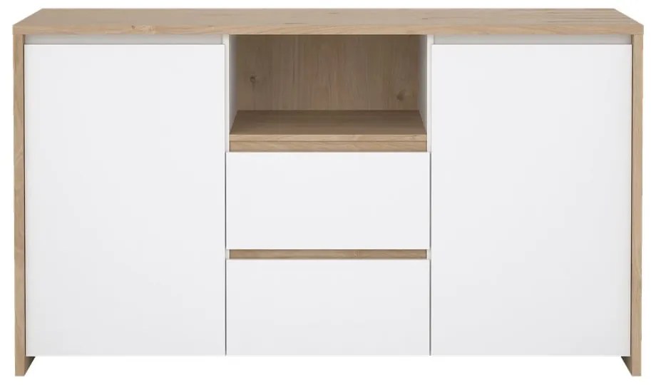 Biało-naturalna komoda w dekorze dębu 149x84x48 cm Next – Tvilum